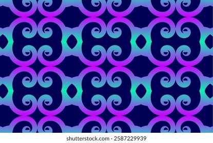 background pattern gradient spiral, letter H, color cyberpunk, vector design batik