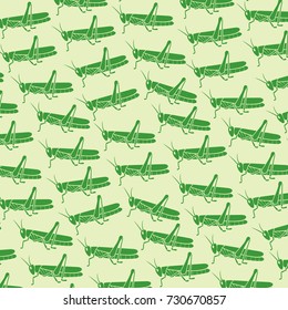  background pattern with green grasshopper vector illustration