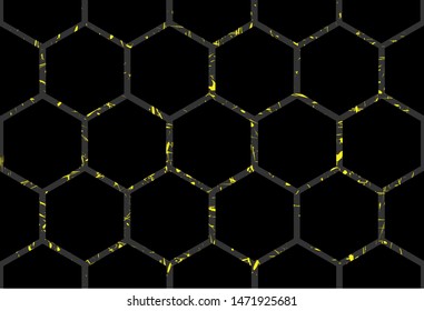 background pattern with grunge effect. black and yellow texture. vector illustration.