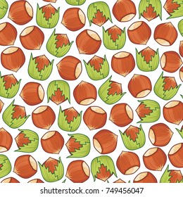 background pattern with hazelnuts
