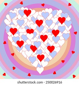 Background with a pattern of hearts.