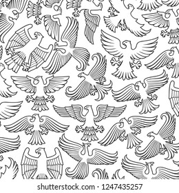 Background pattern with heraldic eagles