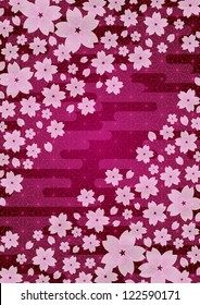 Background pattern of Japanese cherry blossoms