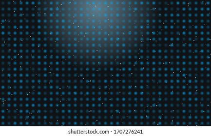 Background pattern from light blue dots and circles of different shades. Vector illustration on blue grey background with stars