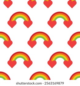 Background pattern love with curve rainbow repeat unique design