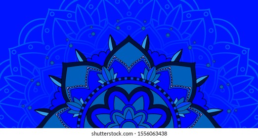 Background pattern of mandala in blue illustration