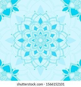 Background pattern of mandala in blue illustration