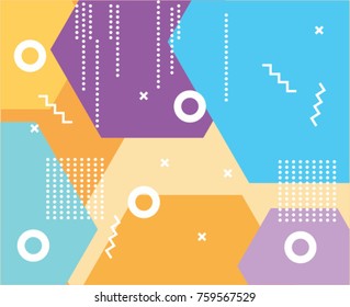 Background pattern memphis elements geometric vector