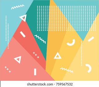 Background pattern memphis elements geometric