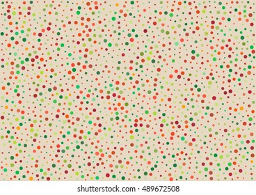 Background pattern with mess of color dots with different size. Multicolor dotted wallpaper.