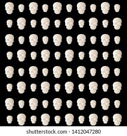 
background pattern with a motive head, with black and white textures, vectors.