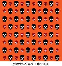 
background pattern with a motive skull head, simple design.