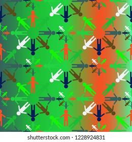Background pattern multicolor geometric simple people.