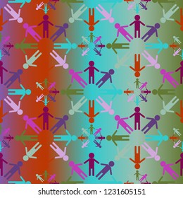 Background pattern multicolor geometric simple people.