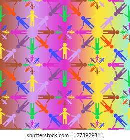 Background pattern multicolored geometric simple people.