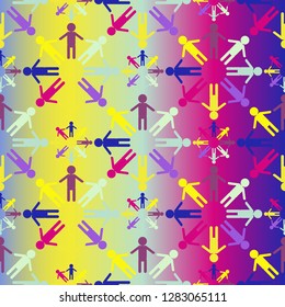Background pattern multicolored geometric simple people.