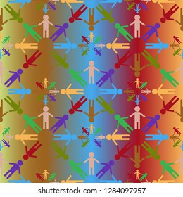 Background pattern multicolored geometric simple people.
