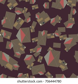 Background pattern with open mail envelope. Modern doodle pop art sketch. Bright seamless pattern with colorful envelopes, letters. For textiles, packaging paper.