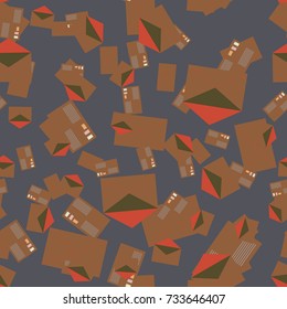 Background pattern with open mail envelope. Modern doodle pop art sketch. Bright seamless pattern with colorful envelopes, letters. For textiles, packaging paper.