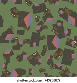 Background pattern with open mail envelope. Modern doodle pop art sketch. Bright seamless pattern with colorful envelopes, letters. For textiles, packaging paper.