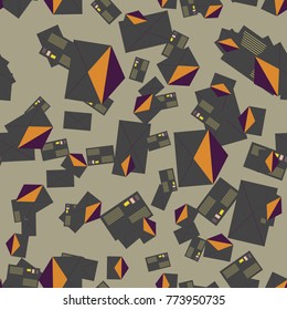 Background pattern with open mail envelope. Modern doodle pop art sketch. Bright seamless pattern with colorful envelopes, letters. For textiles, packaging paper.