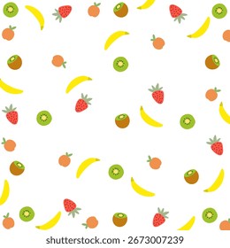 padrão de fundo de laranja, banana, morango, melancia fruta