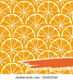 Background pattern with oranges and red brush stroke. Vector illustration.