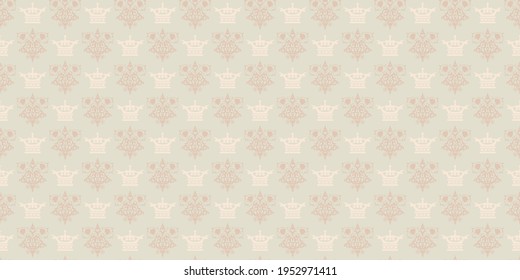 Background pattern with ornament in pastel colors, wallpaper, retro. Seamless pattern, texture for your design. Vector image 