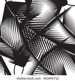 background pattern of palm leaves