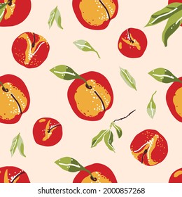 Background pattern of peaches on a white background.