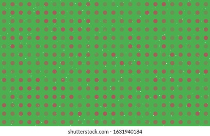 Background pattern from pink circles of different shades. Vector illustration on green background with stars