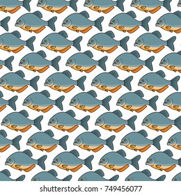 background pattern with piranha fish