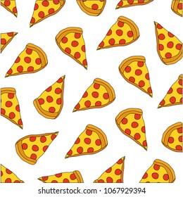 Background pattern with pizza slices