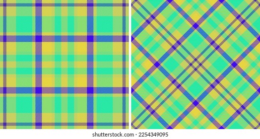 Background pattern plaid. Tartan fabric check. Textile texture seamless vector in set.