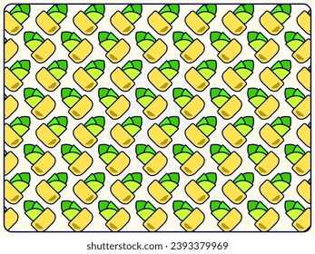 Background pattern of plants in pot, floral, nature flat design template seamless. Suitable for social media banner, wallpaper, web and poster.