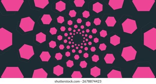 Patrón de fondo hexágono radial. textura colorida. ilusión óptica. panal