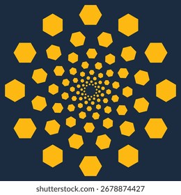 Background Pattern radial hexagon. colorful texture. optical illusion. honeycomb