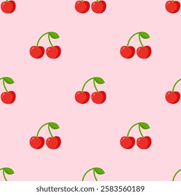 Background pattern with red cherry