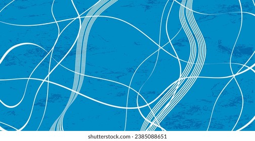 Background Pattern in Retro Blue Colors. Abstract Geometric Line for Advertising, Web, Social Media, Banner, Poster, Cover.  3d Art Swirl Wave Fluid in Vector Illustration.