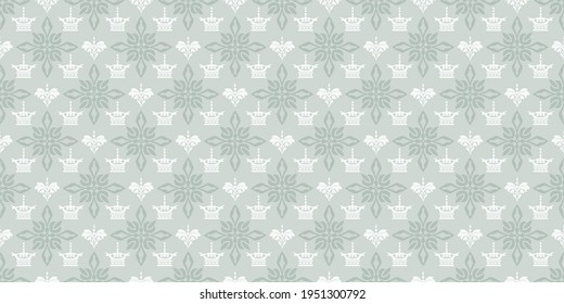 Background pattern in retro style with floral ornament, wallpaper. Seamless pattern, texture for your design. Vector image 
