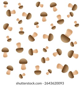 Background pattern seamless brown mushroom flat
