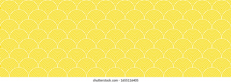 Background pattern seamless circle abstract white line and yellow color. Summer background design.