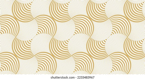 Background pattern seamless circle geometric abstract wave gold and line. Wavy luxury Christmas pattern seamless.