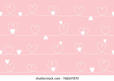 Background pattern seamless drawing heart cute and lovely design vector illustration