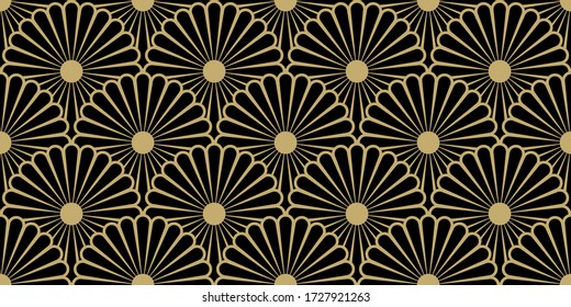Background pattern seamless floral abstract background gold luxury color and line. Geometric line vector. Luxury create background design.