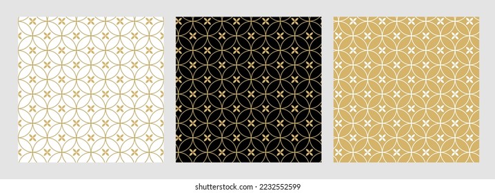 Background pattern seamless geometric circles line floral design abstract gold luxury color vector. Christmas background.