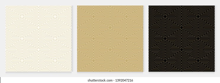 Background pattern seamless geometric diamond abstract gold luxury color vector.