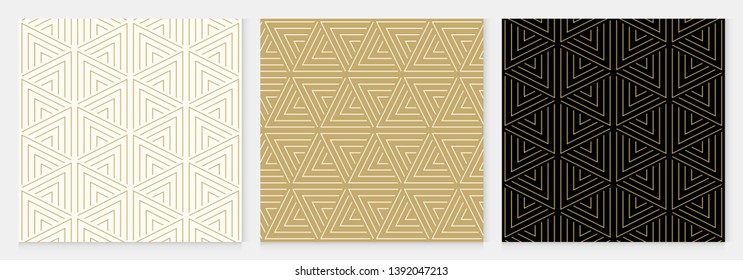 Background pattern seamless geometric triangle abstract gold luxury color vector.