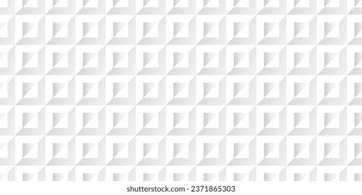 Patrón de fondo triángulos y rectángulos sin fisuras. Vector geométrico de color de lujo abstracto de medio tono blanco. Resumen del patrón geométrico sin fisuras del fondo cúbico panorámico. Diseño gráfico blanco.