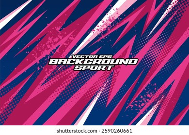 Background pattern shape grunge halftone for jersey sport, gaming, race, football. background sport with color blue and pink grunge. vector eps